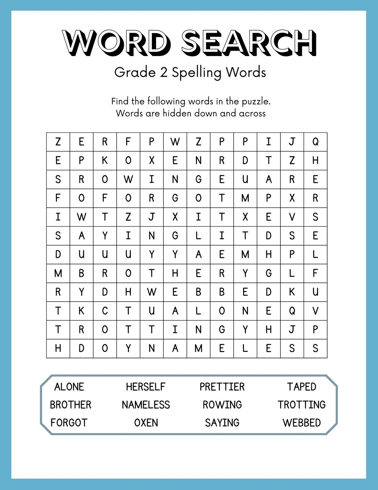 Free Printable Word Search Worksheet Templates Canva