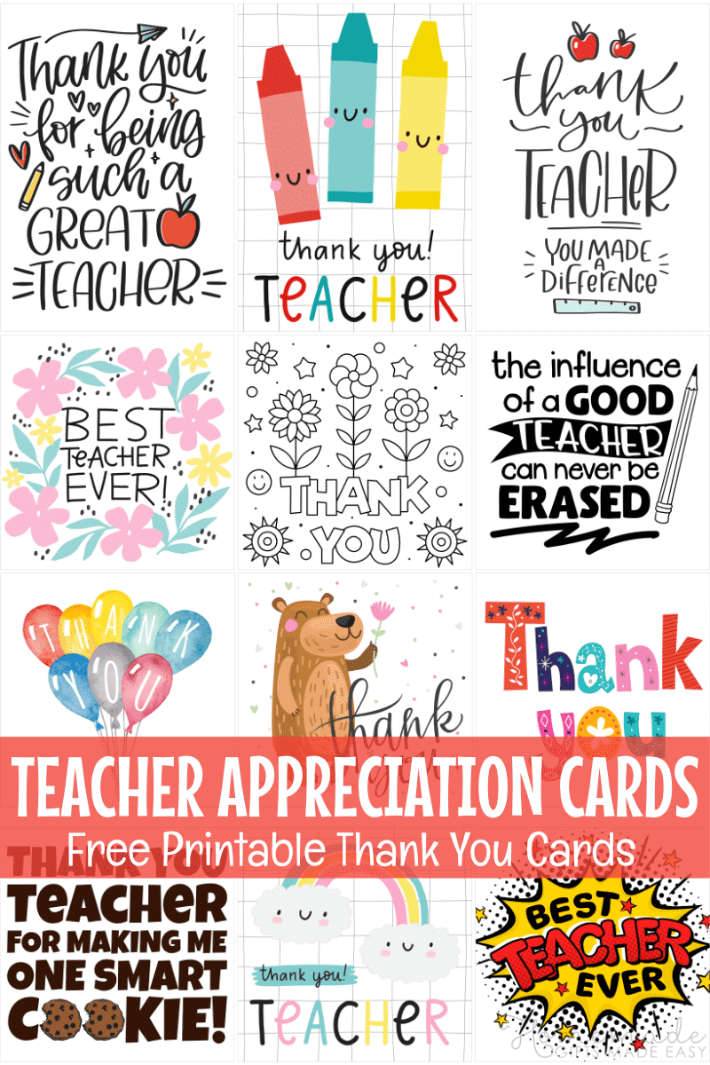teacher gift card printable free
