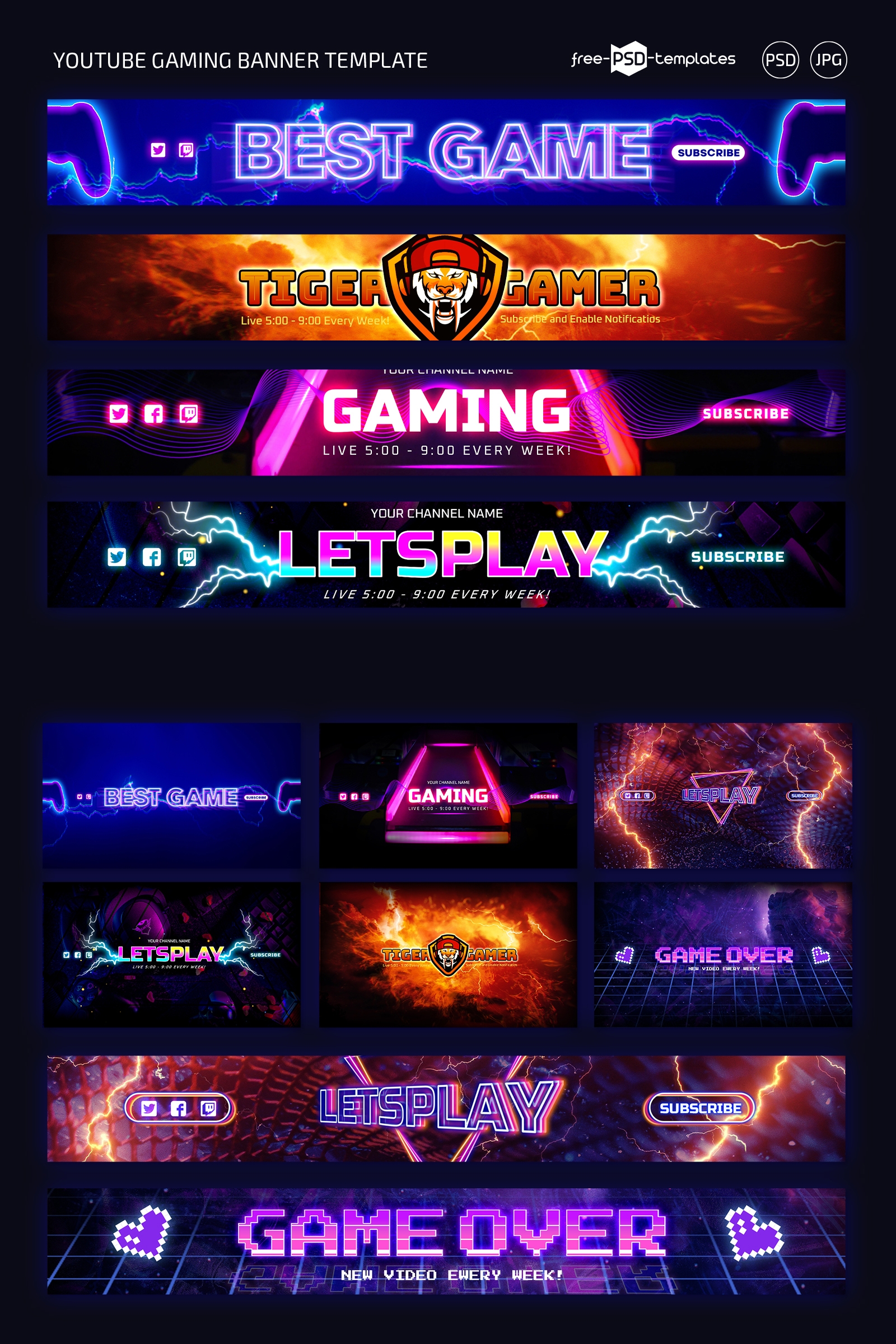 Gaming Banner Template For Youtube
