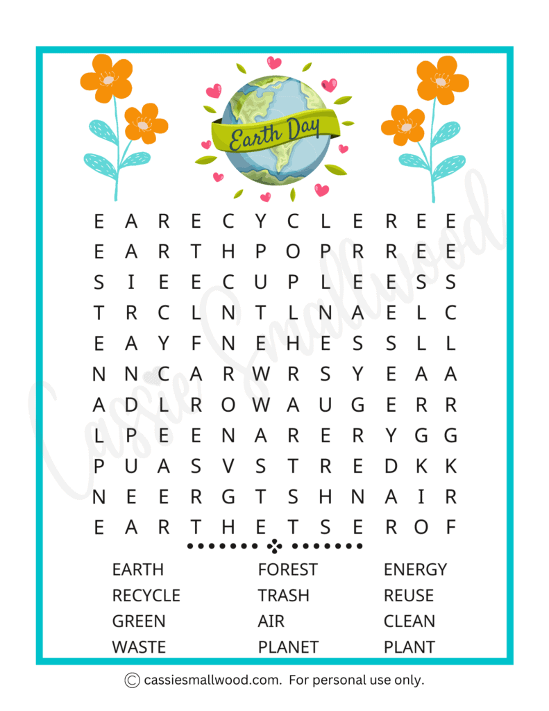 Fun Earth Day Word Search Worksheets Free Printable Cassie Smallwood Fun Earth Day Word Search Worksheets Free Printable Cassie Smallwood
