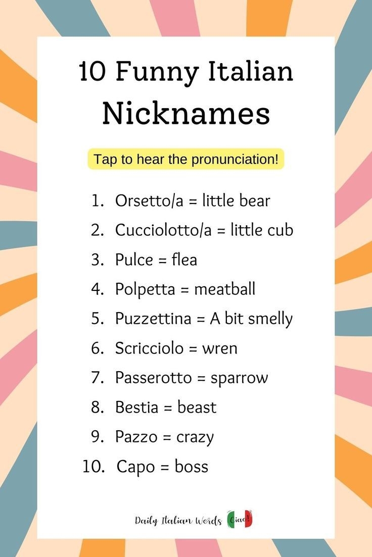italian names of endearment