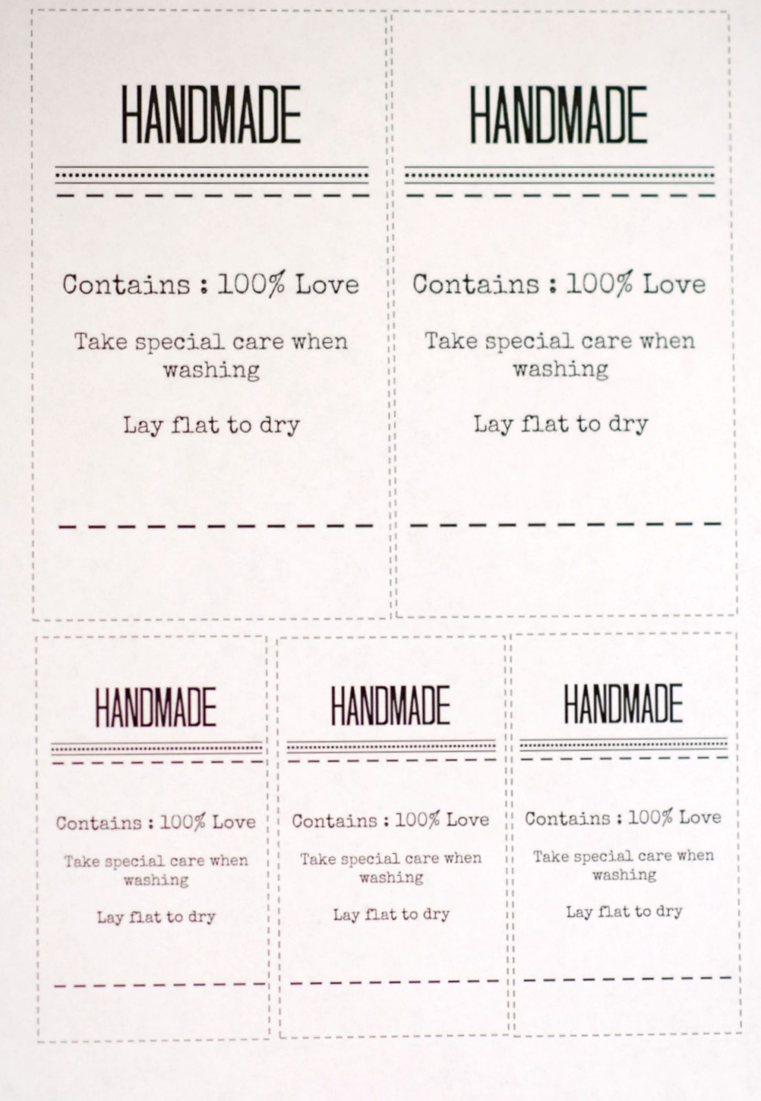 free printable care tags