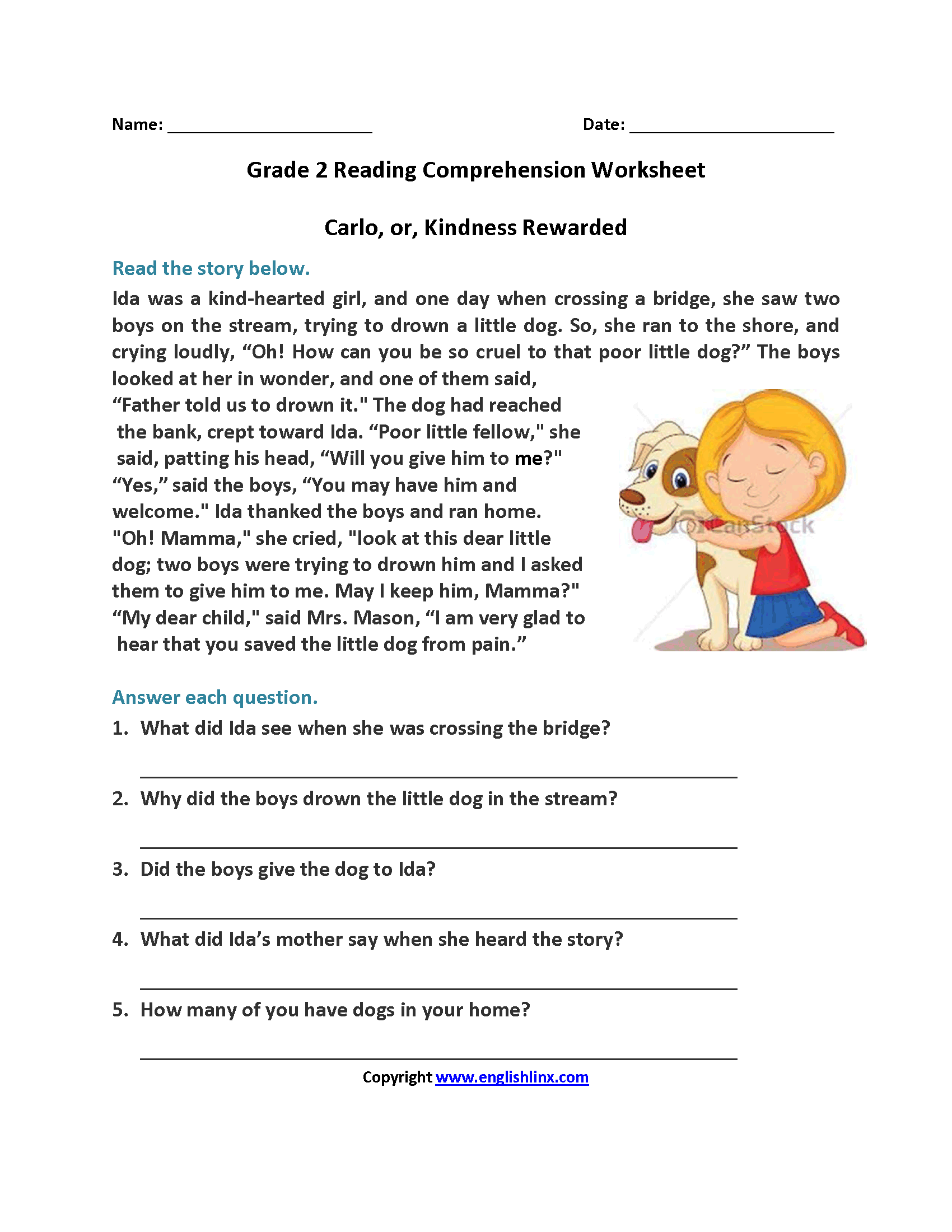 Grade 2 Reading Comprehension Worksheets Worksheets Library