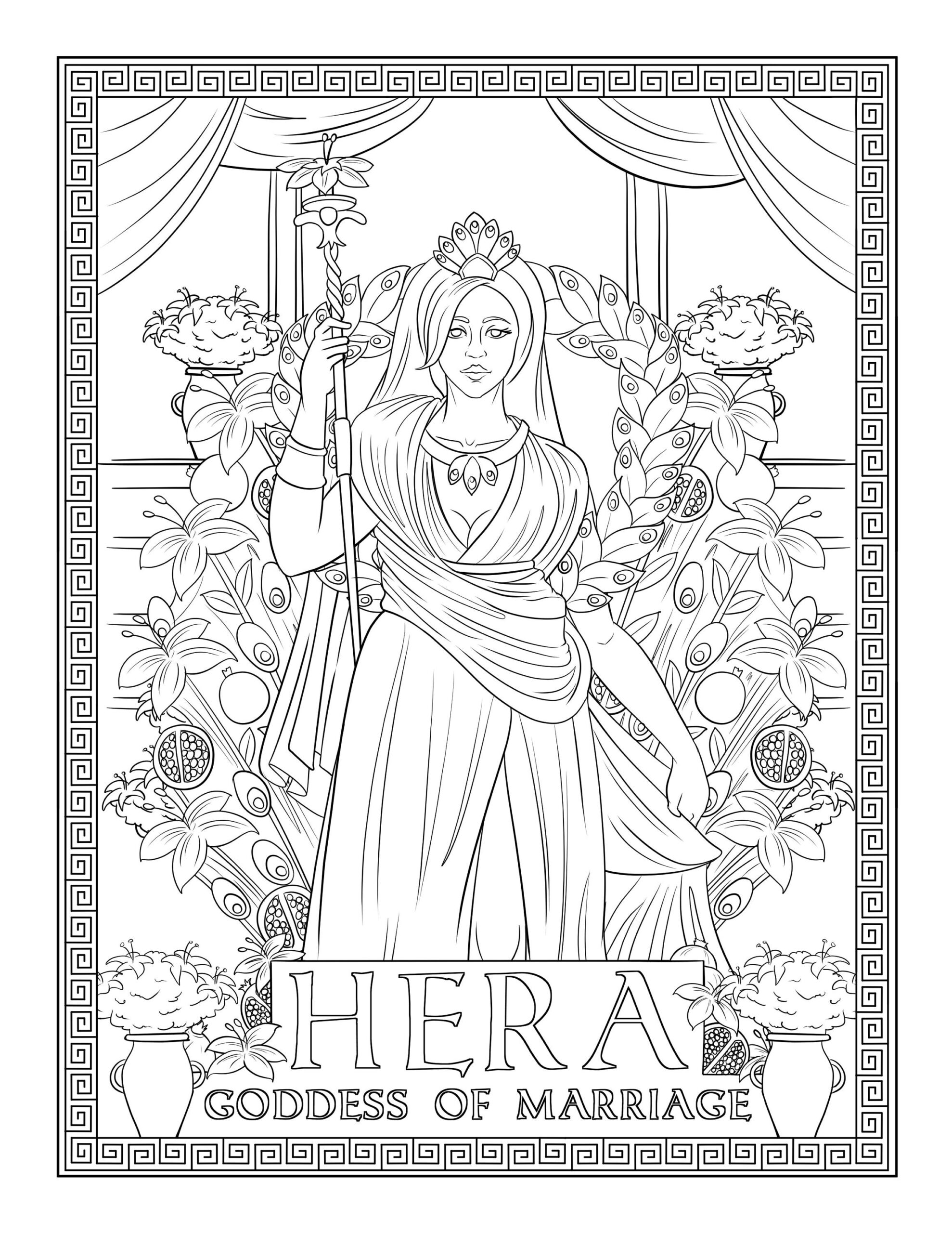 Greek Goddesses group 1 Coloring Pages Download printable Etsy
