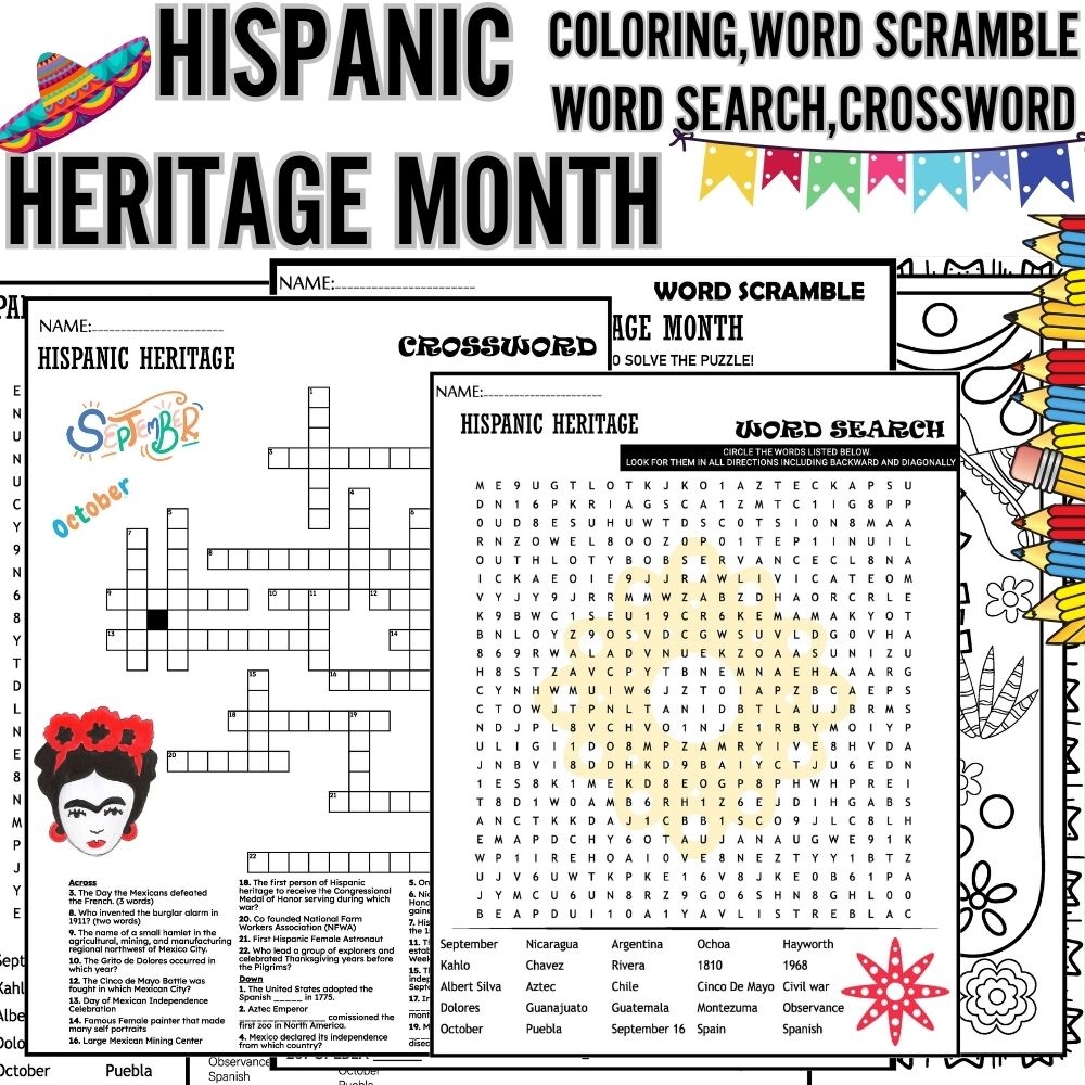 hispanic heritage month worksheets