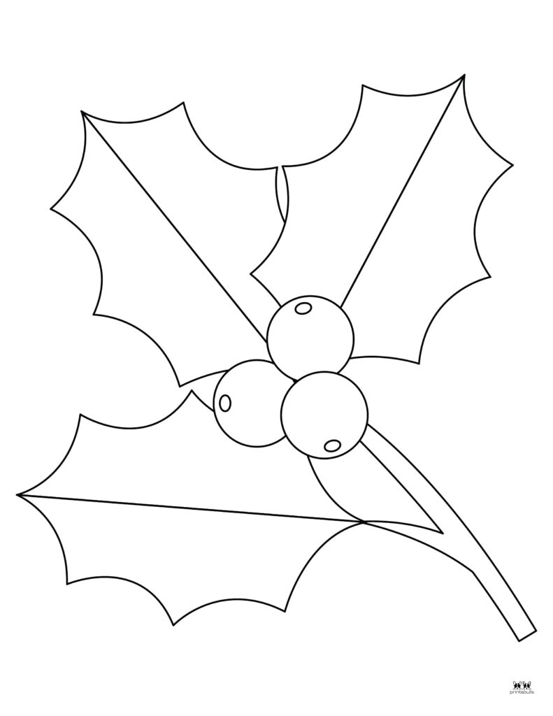 Holly Coloring Pages Templates FREE Printabulls