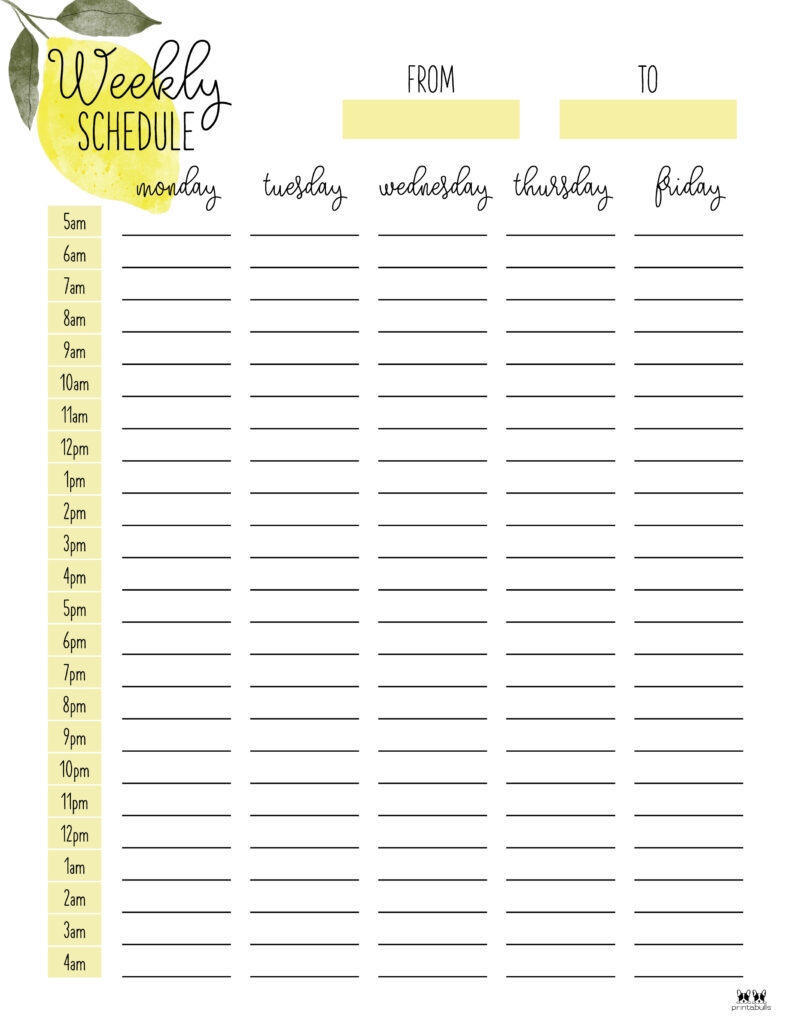 hourly planner printable