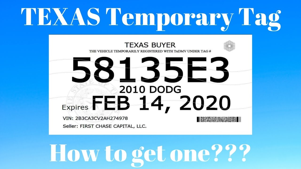 texas temporary license plate template