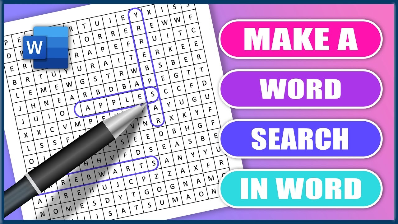 How To Make A Word Search In MS Word Microsoft Word Tutorials YouTube How To Make A Word Search In MS Word Microsoft Word Tutorials YouTube