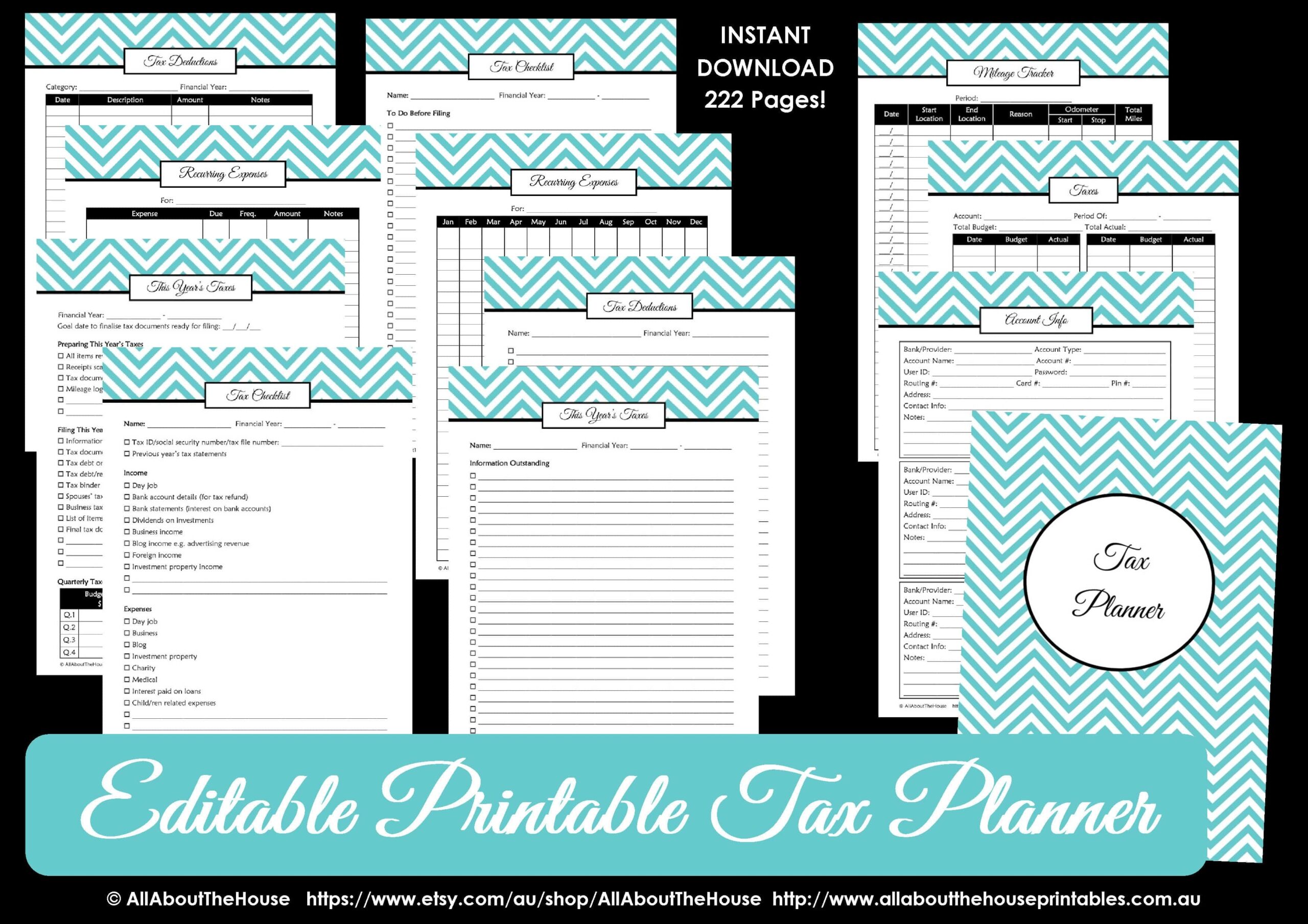 tax organizer template