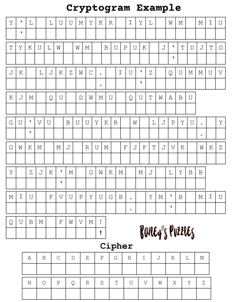 How To Solve Cryptograms Bailey s Puzzles How To Solve Cryptograms Bailey s Puzzles
