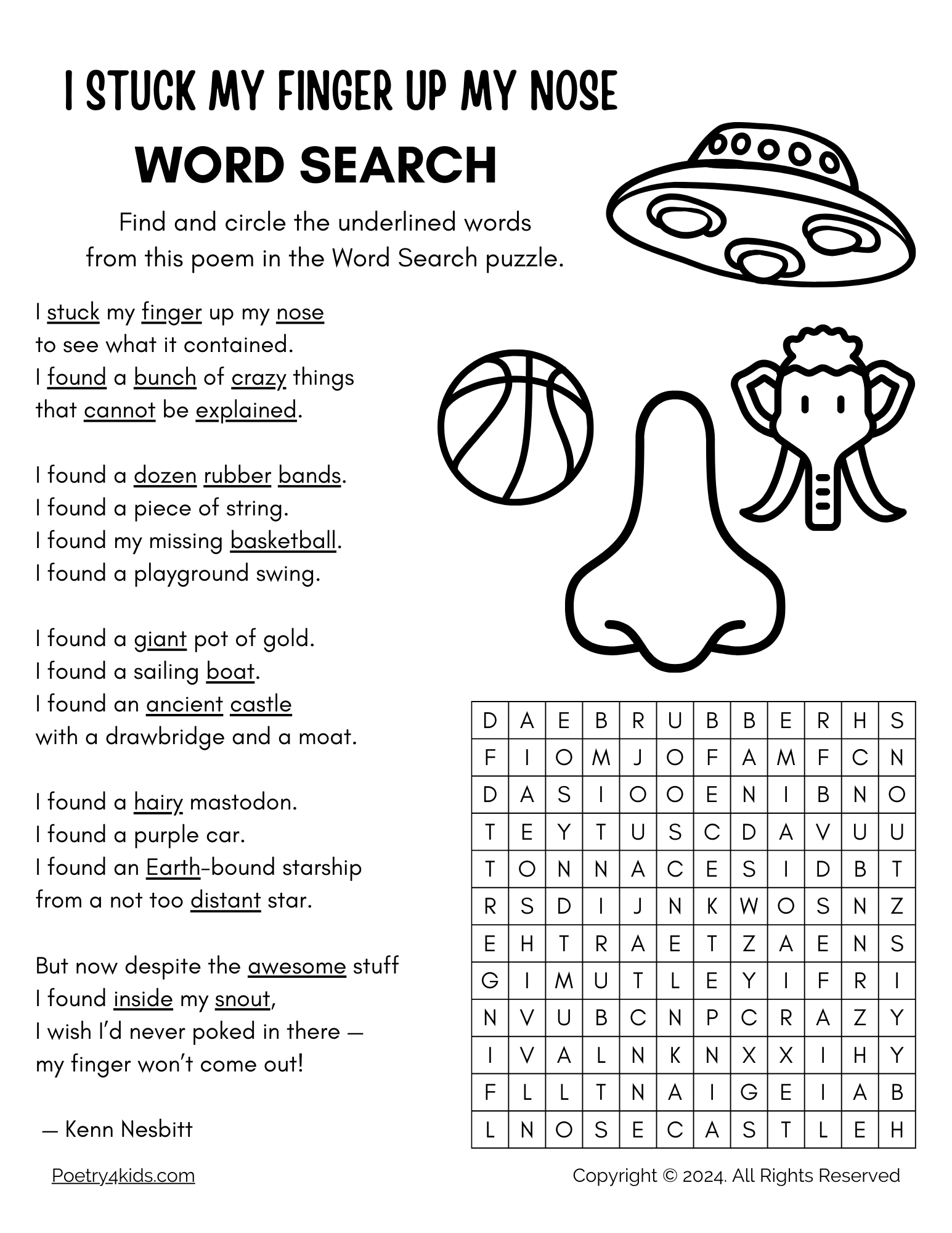 I Stuck My Finger Up My Nose Kenn Nesbitt s Poetry4kids