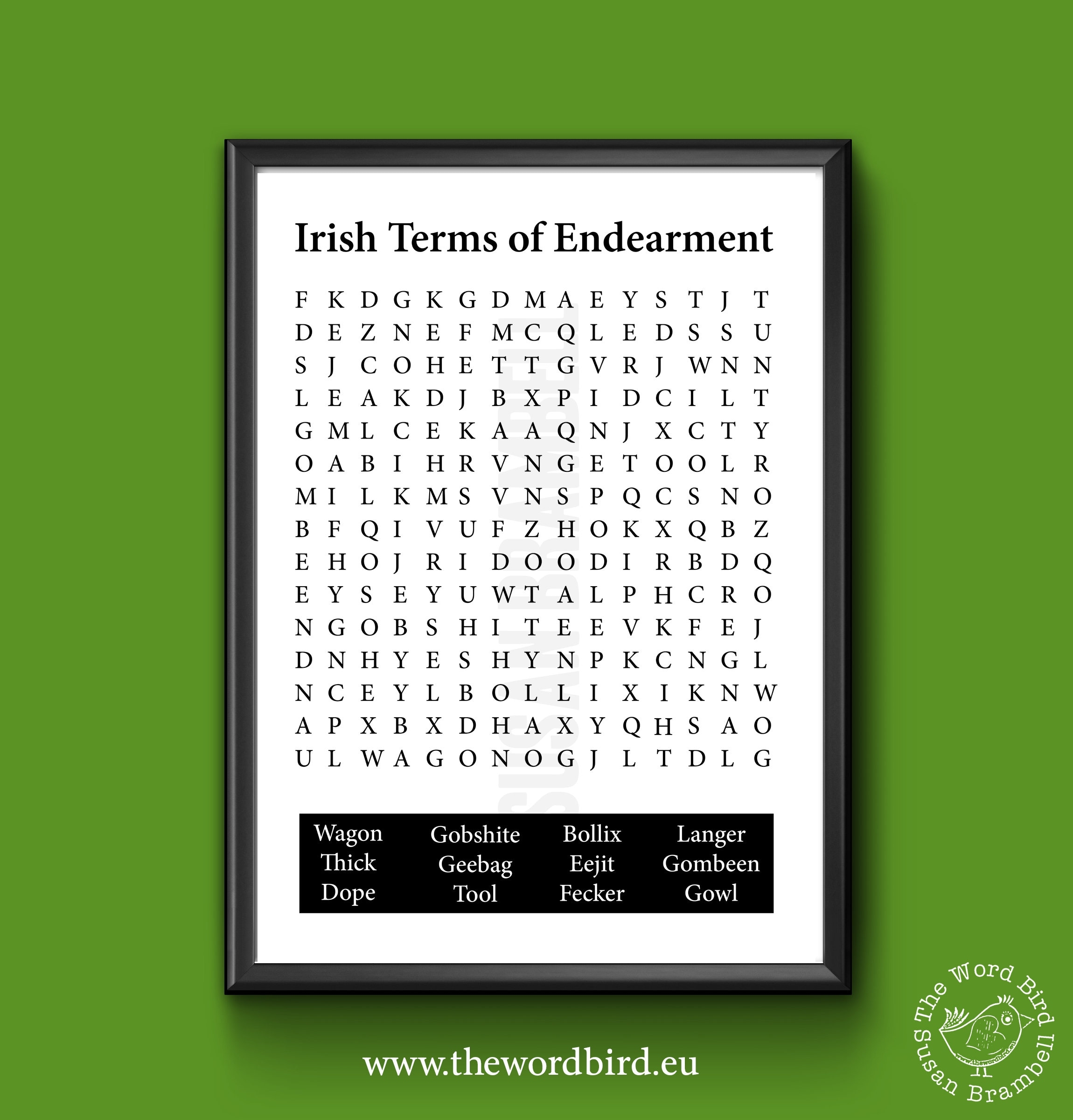 Irish Swear Words Word Search Art Print Funny Ireland Gift Etsy Irish Swear Words Word Search Art Print Funny Ireland Gift Etsy