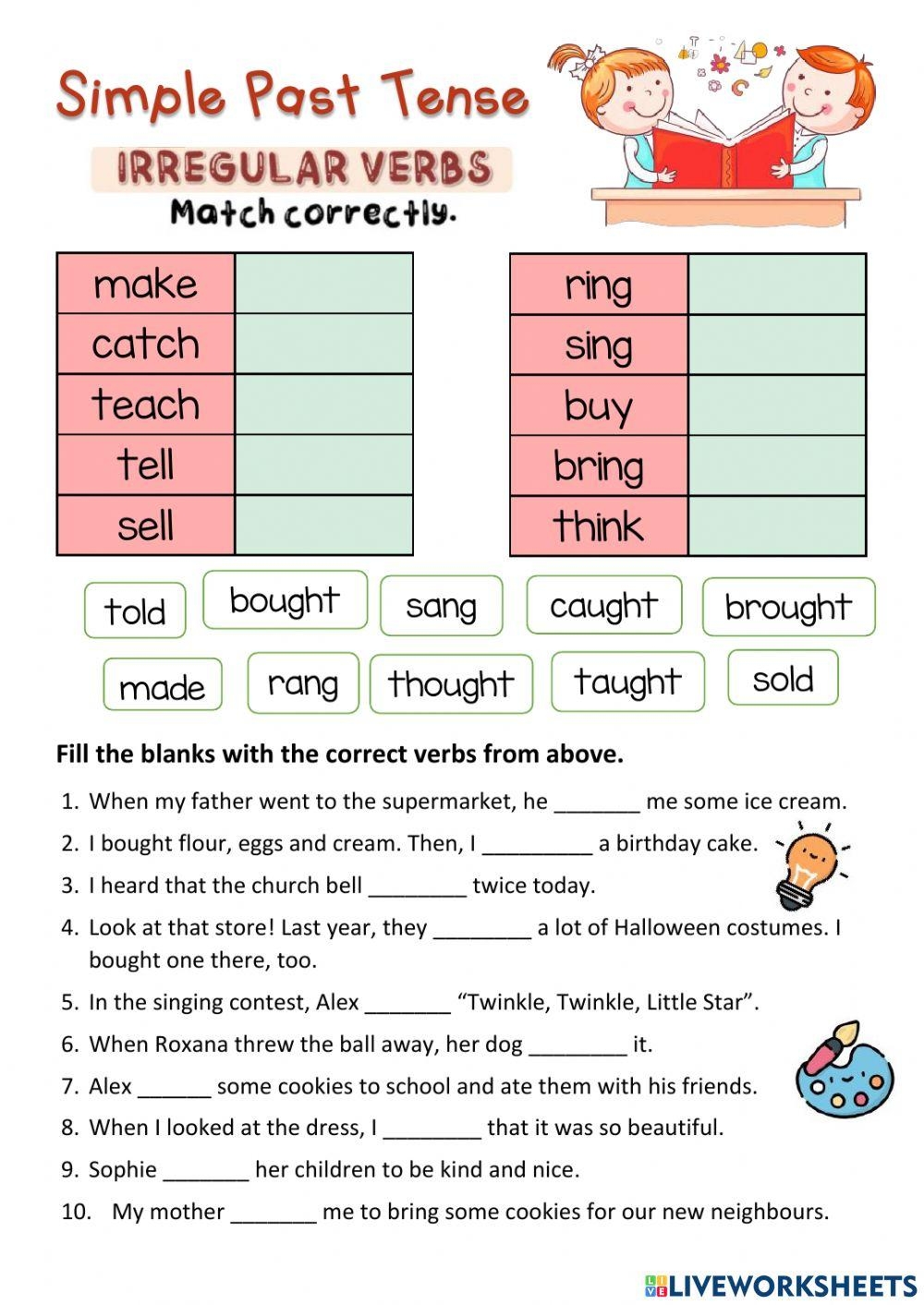 Irregular Verbs Simple Past Tense Worksheet Live Worksheets Worksheets Library