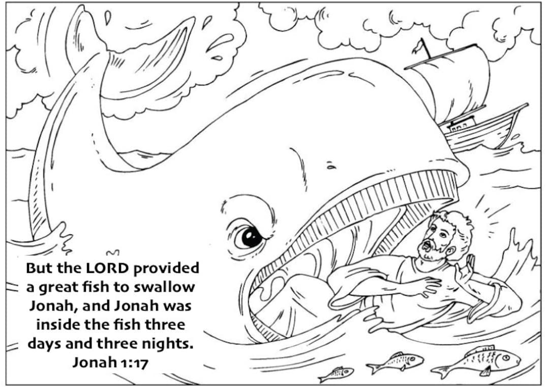 jonah and the whale coloring book