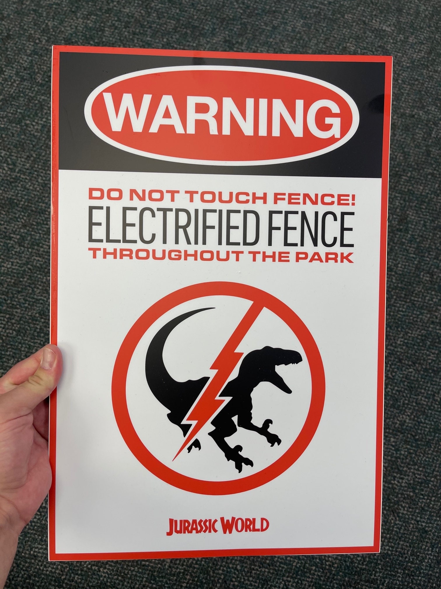 Jurassic Park Sign Electric Fence Warning 1993 Etsy Jurassic Park Sign Electric Fence Warning 1993 Etsy
