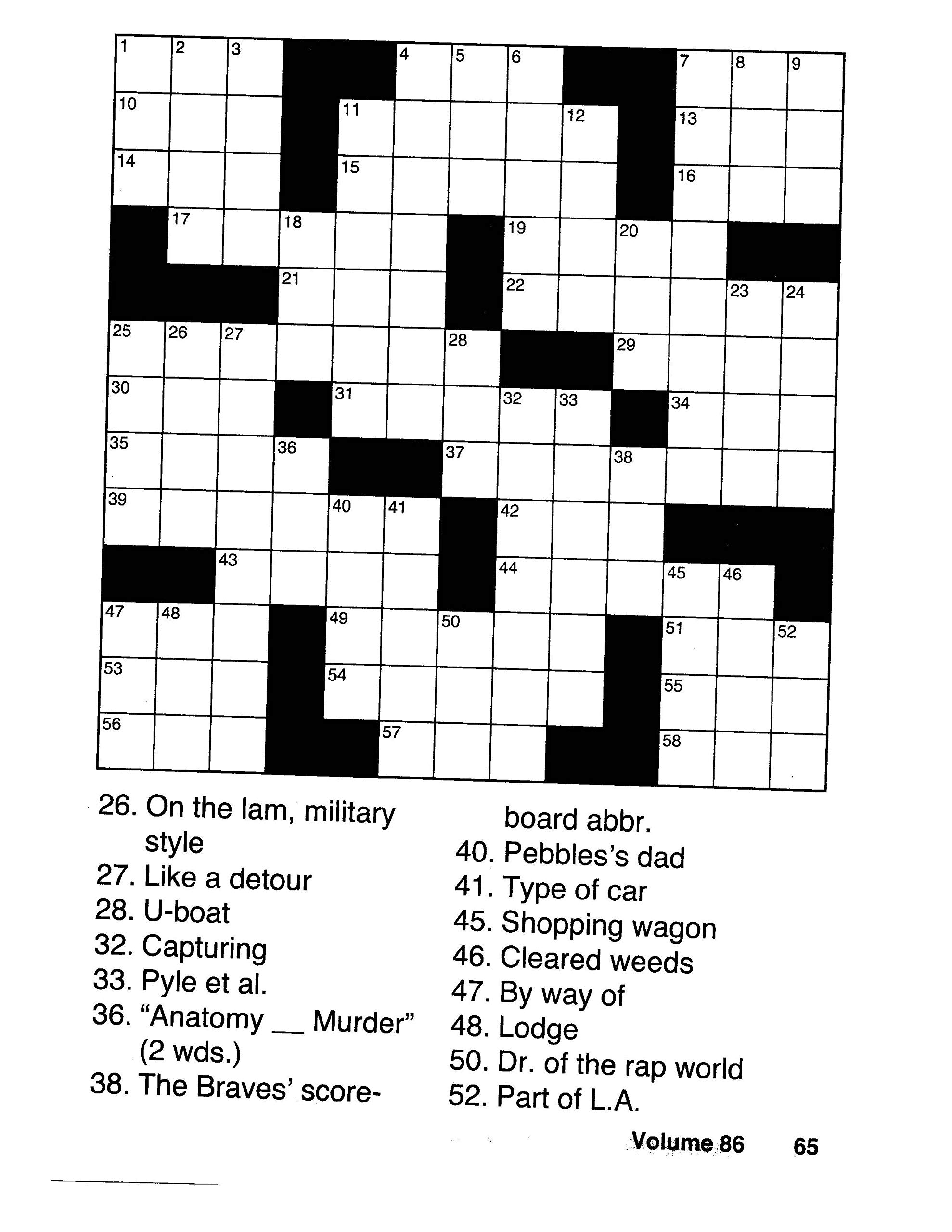 print a crossword puzzle print a crossword puzzle