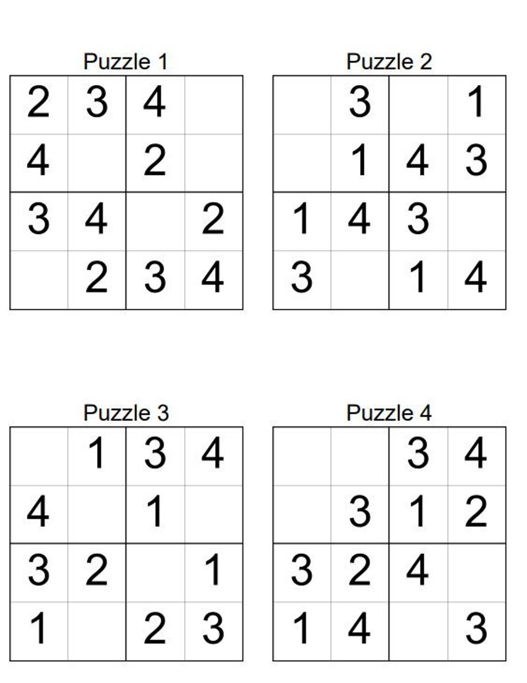 Sudoku For Kids Printable