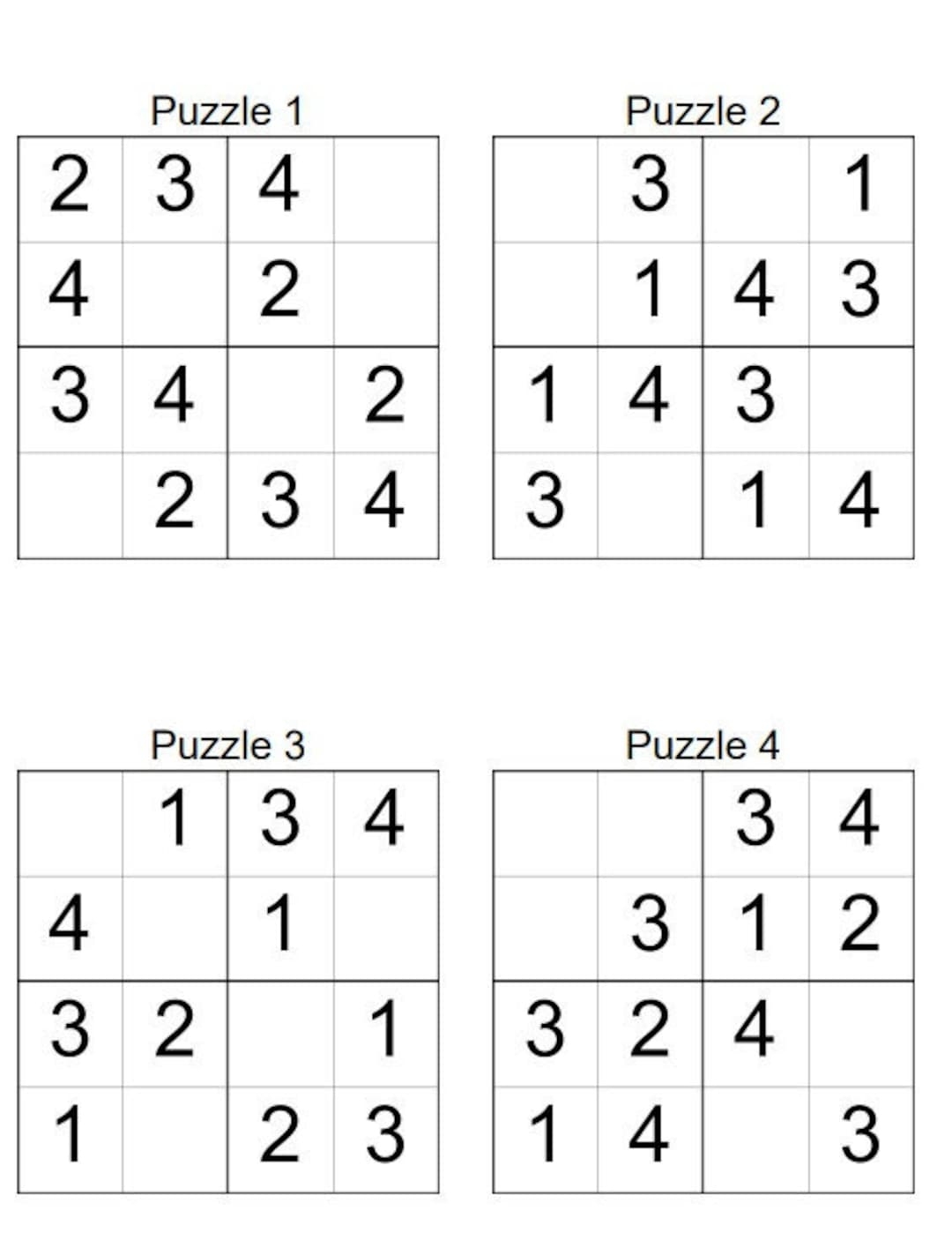 Easy Sudoku For Kids