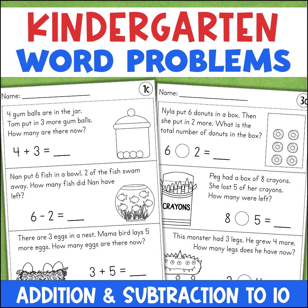 Kindergarten Word Problems Addition Subtraction Made By Teachers Kindergarten Word Problems Addition Subtraction Made By Teachers