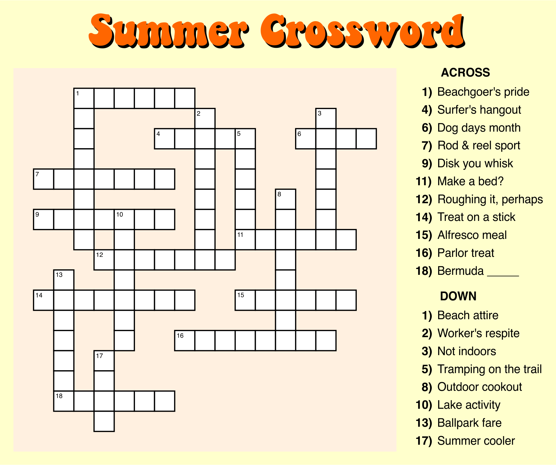 Large Print Easy Crossword Puzzles 10 Free PDF Printables Worksheets Library