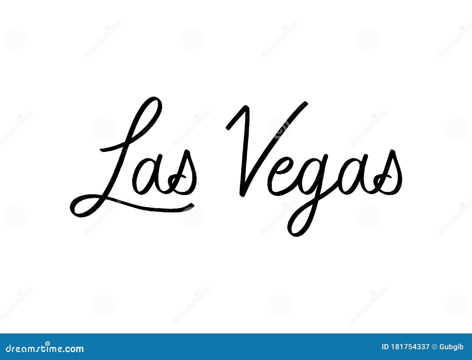 Las Vegas Hand Lettering On White Background Stock Vector Illustration Of Message Print 181754337