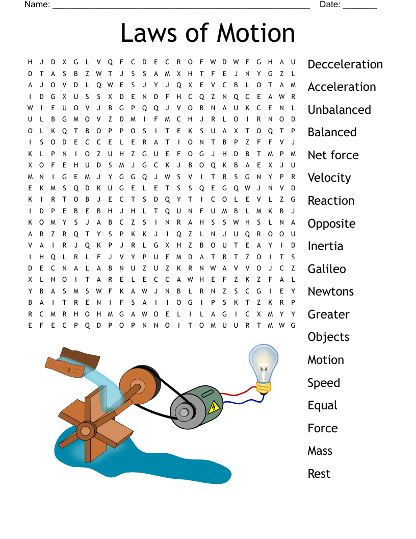Laws Of Motion Word Search WordMint Laws Of Motion Word Search WordMint