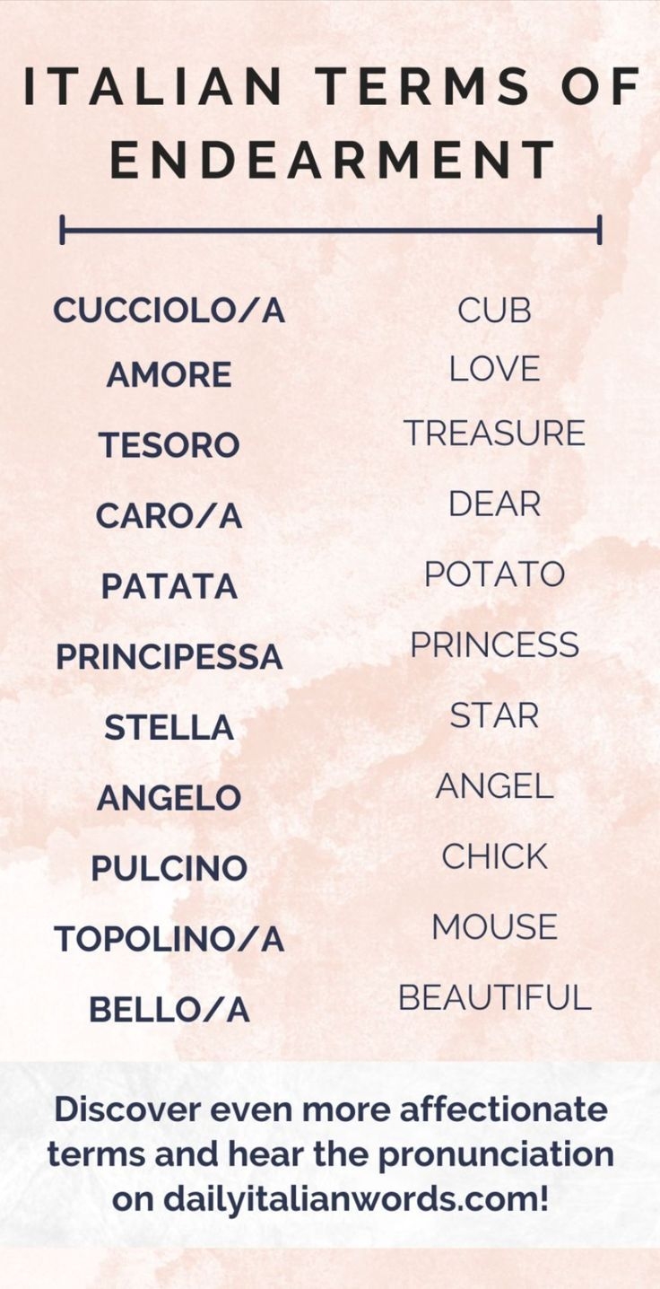 Italian Names Of Endearment