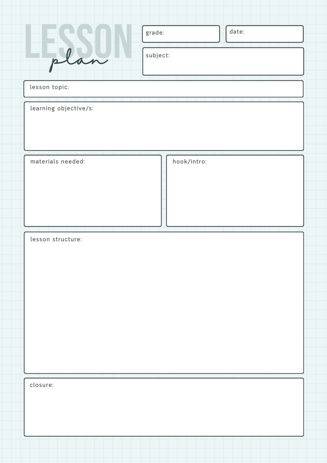 physical education lesson plan template
