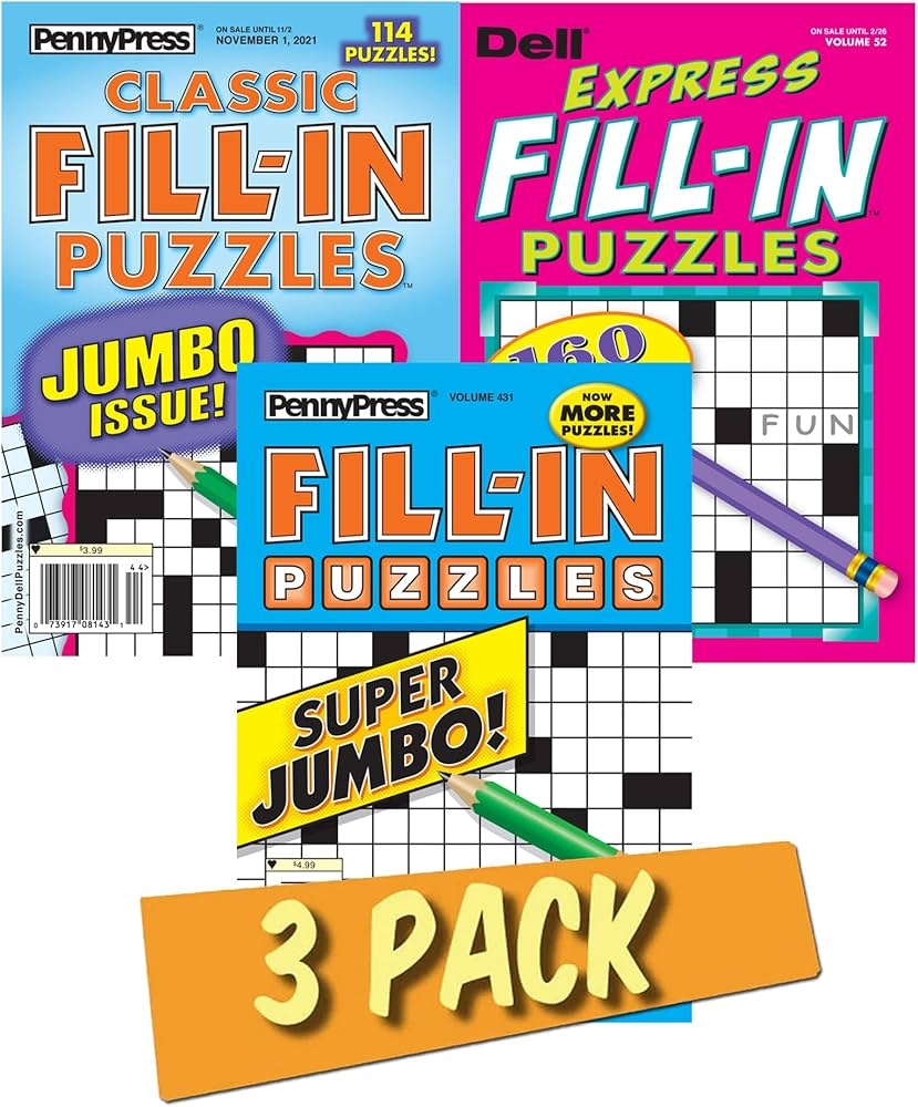 Lot Of 3 Penny Press Dell Fill Ins Puzzle Books Famous Express Pocket Prime Fill In Puzzle Books Word Seach Amazon Books Lot Of 3 Penny Press Dell Fill Ins Puzzle Books Famous Express Pocket Prime Fill In Puzzle Books Word Seach Amazon Books