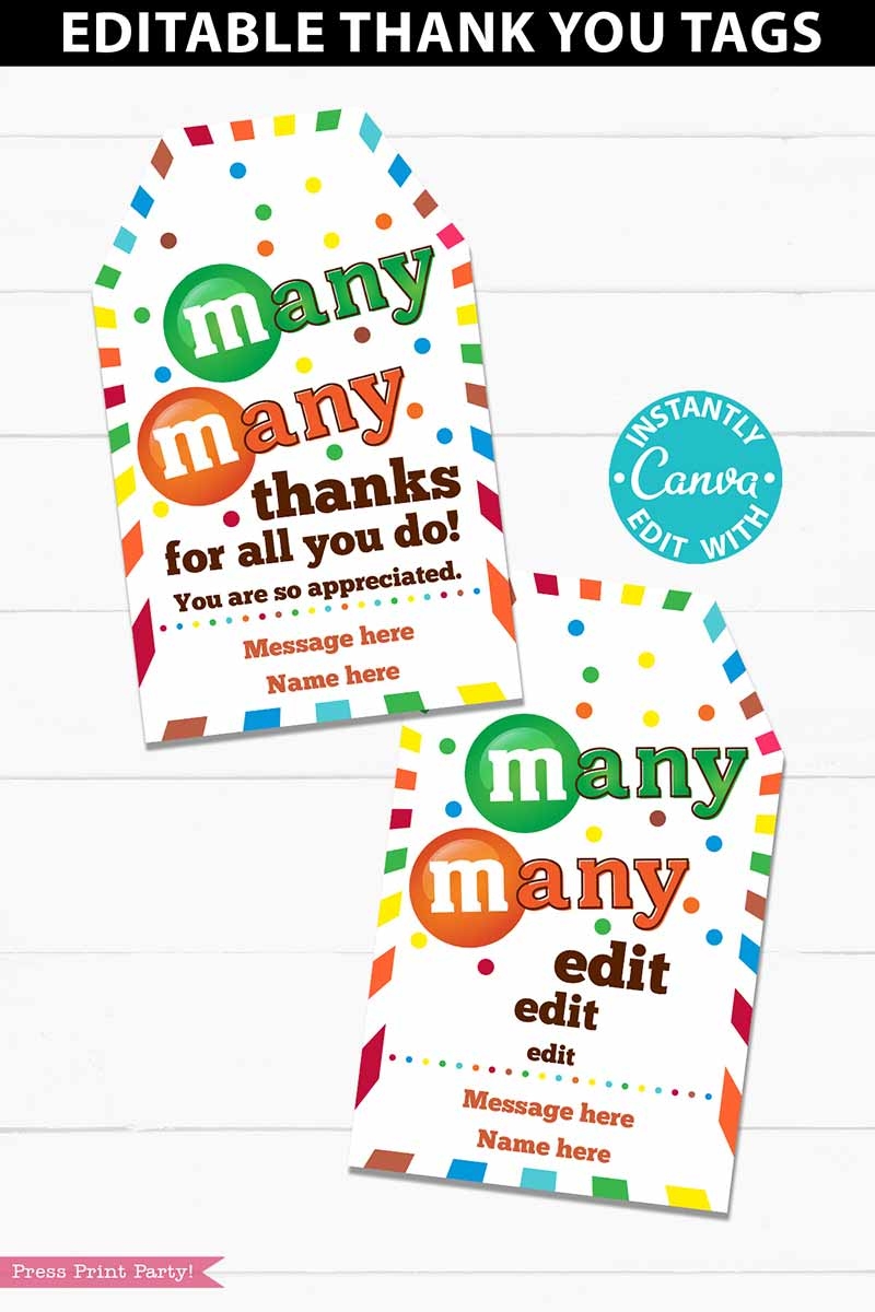 M M Thank You Printable