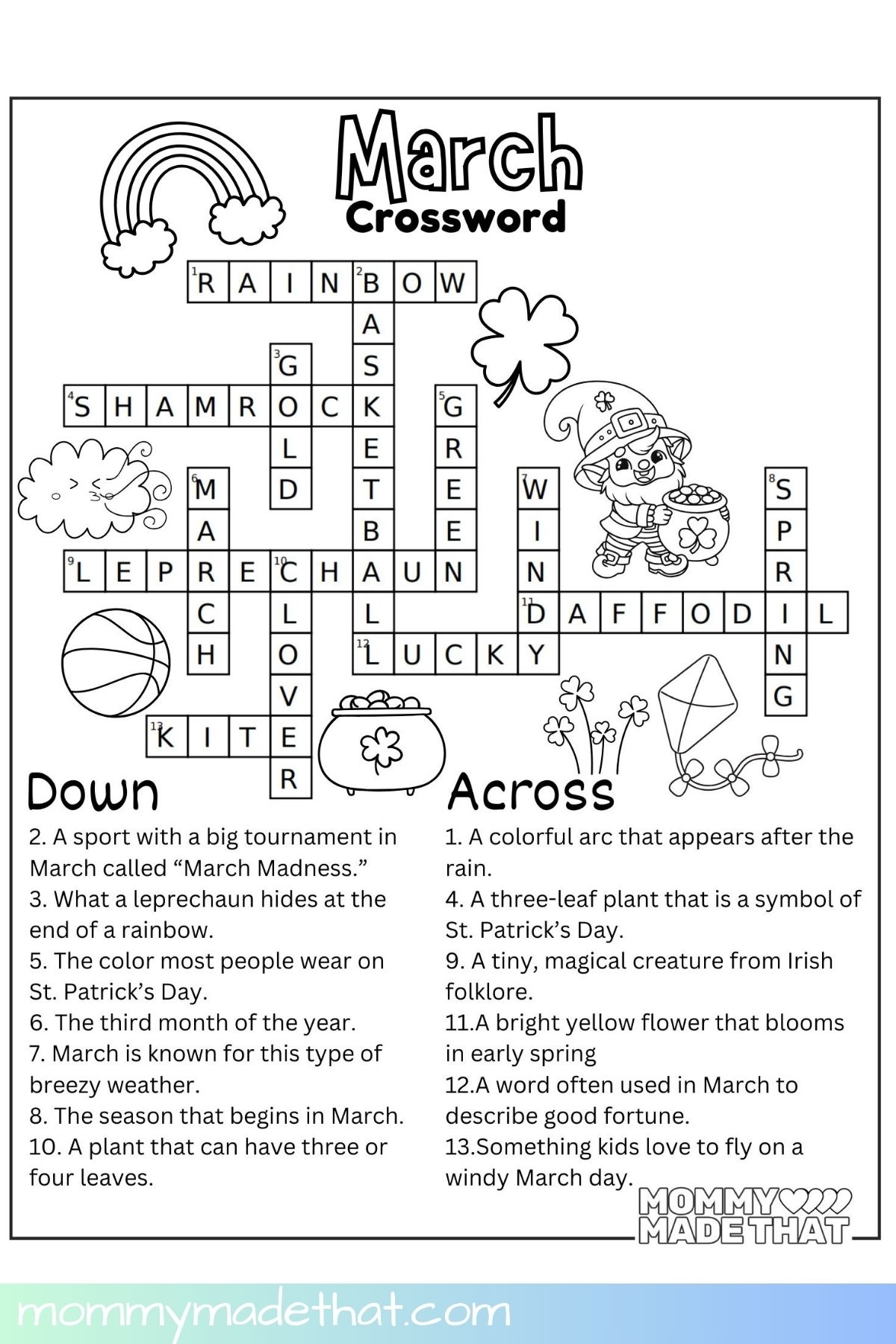 easy printable crossword puzzles with answers