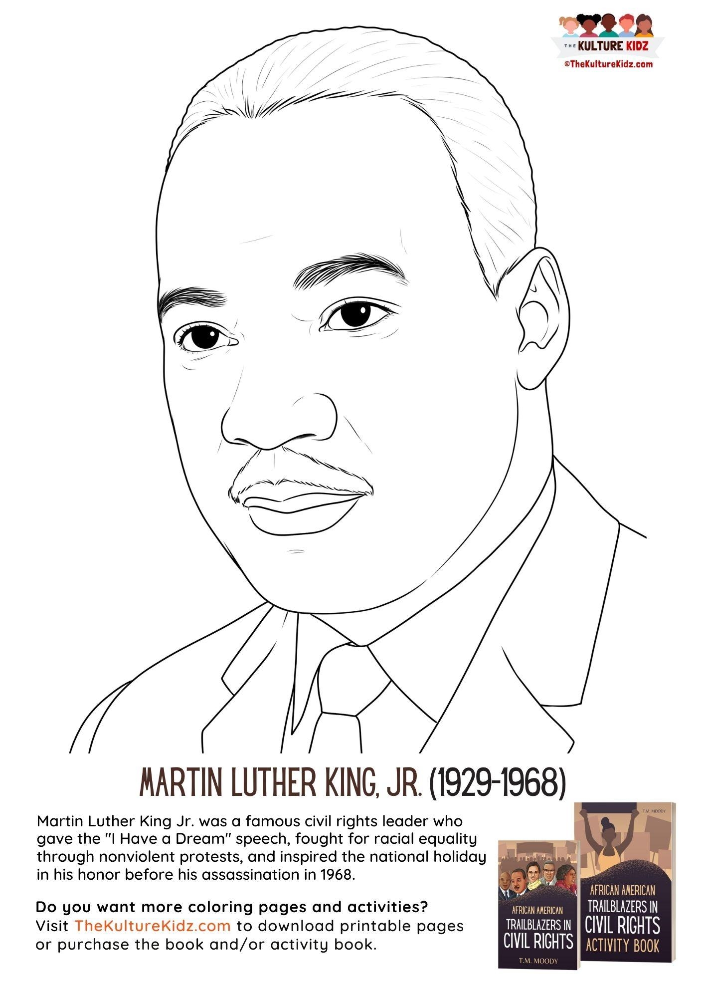 Martin Luther King Jr Coloring Page The Kulture Kidz