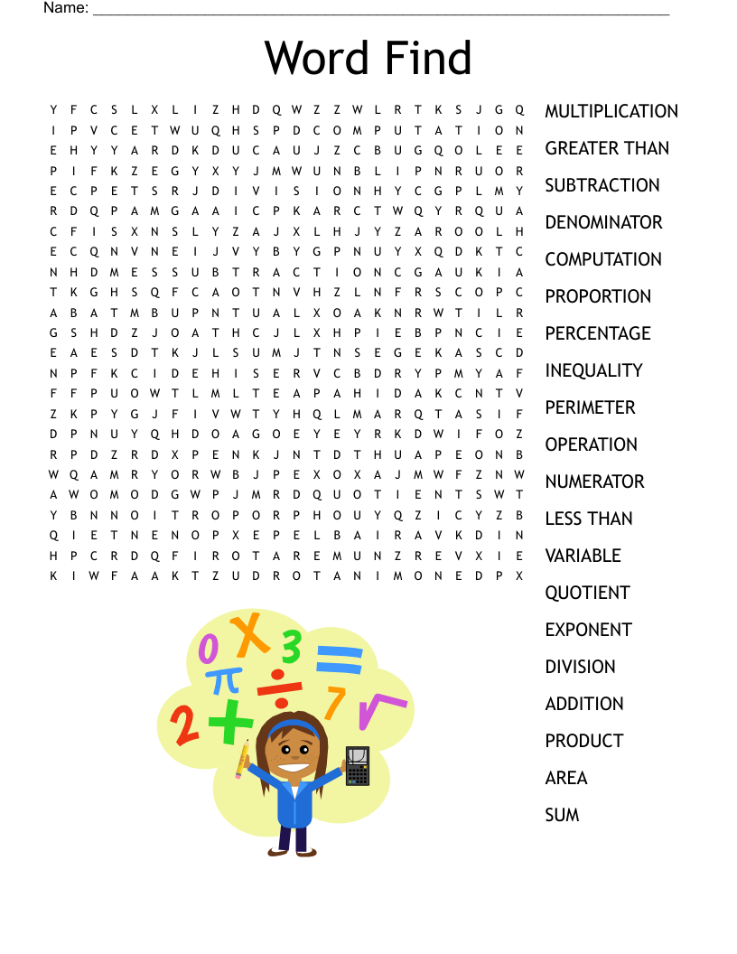 Math Terms Word Search WordMint Math Terms Word Search WordMint