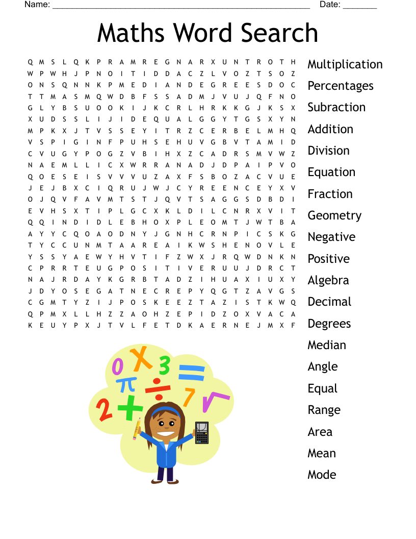 math words word search math words word search