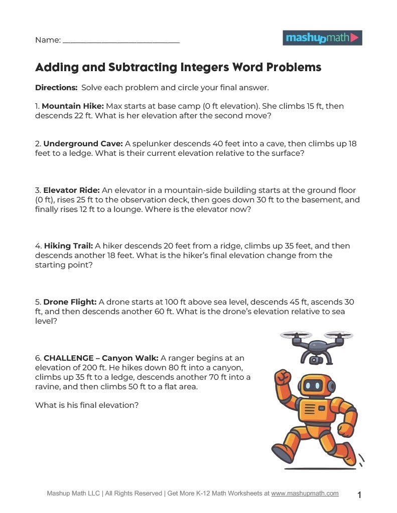 Math Word Problems For Grades 1 8 Mashup Math Math Word Problems For Grades 1 8 Mashup Math