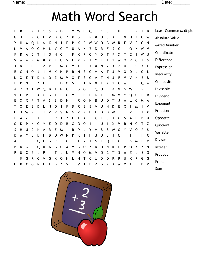 Math Word Search WordMint Math Word Search WordMint