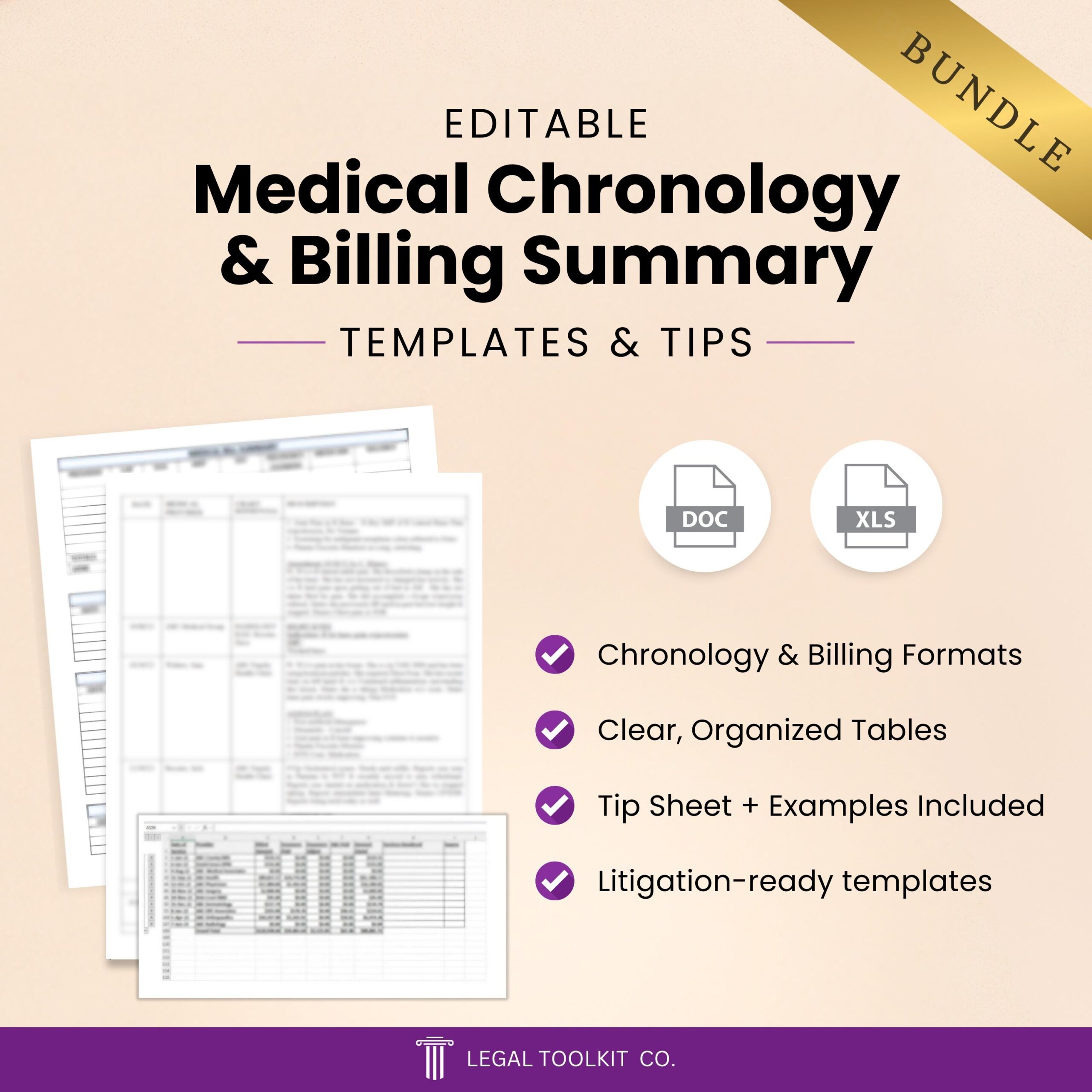 Medical Chronology Template Bundle Paralegal Attorney Legal Nurse Toolkit word Excel Tips Digital Download Etsy New Zealand