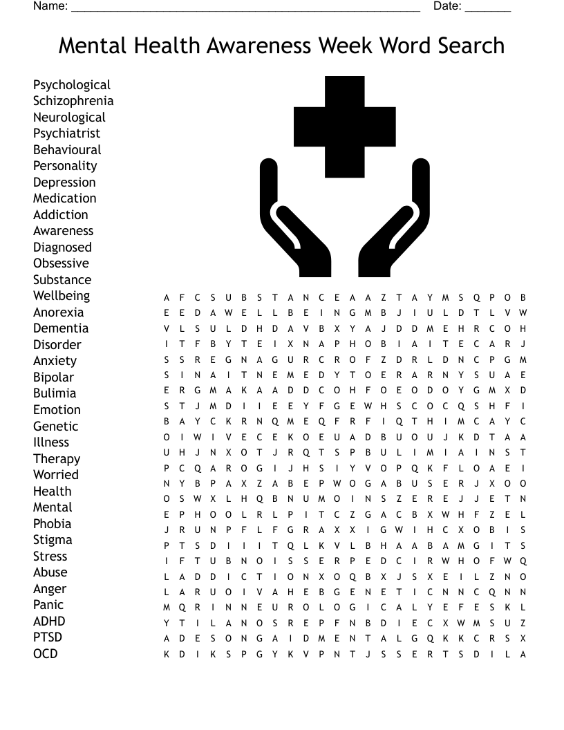word search for mental health