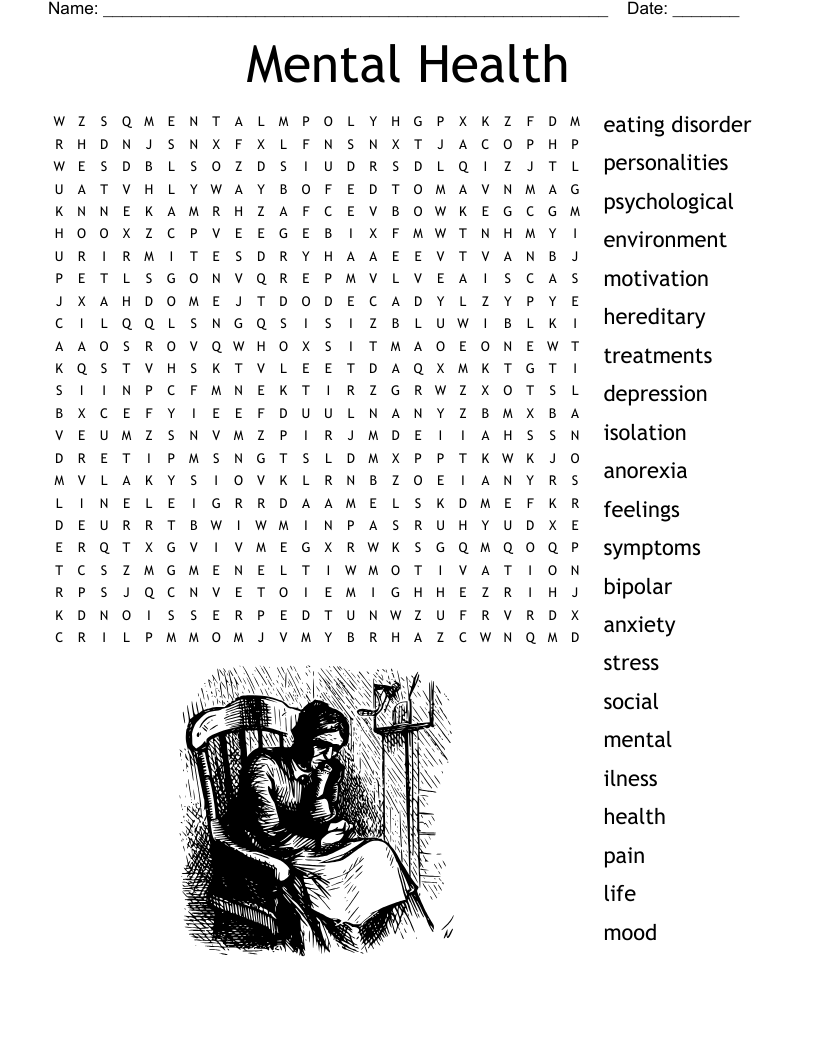 Word Search For Mental Health