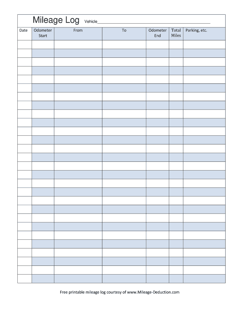 Mileage Log Template Fill Online Printable Fillable Blank PdfFiller