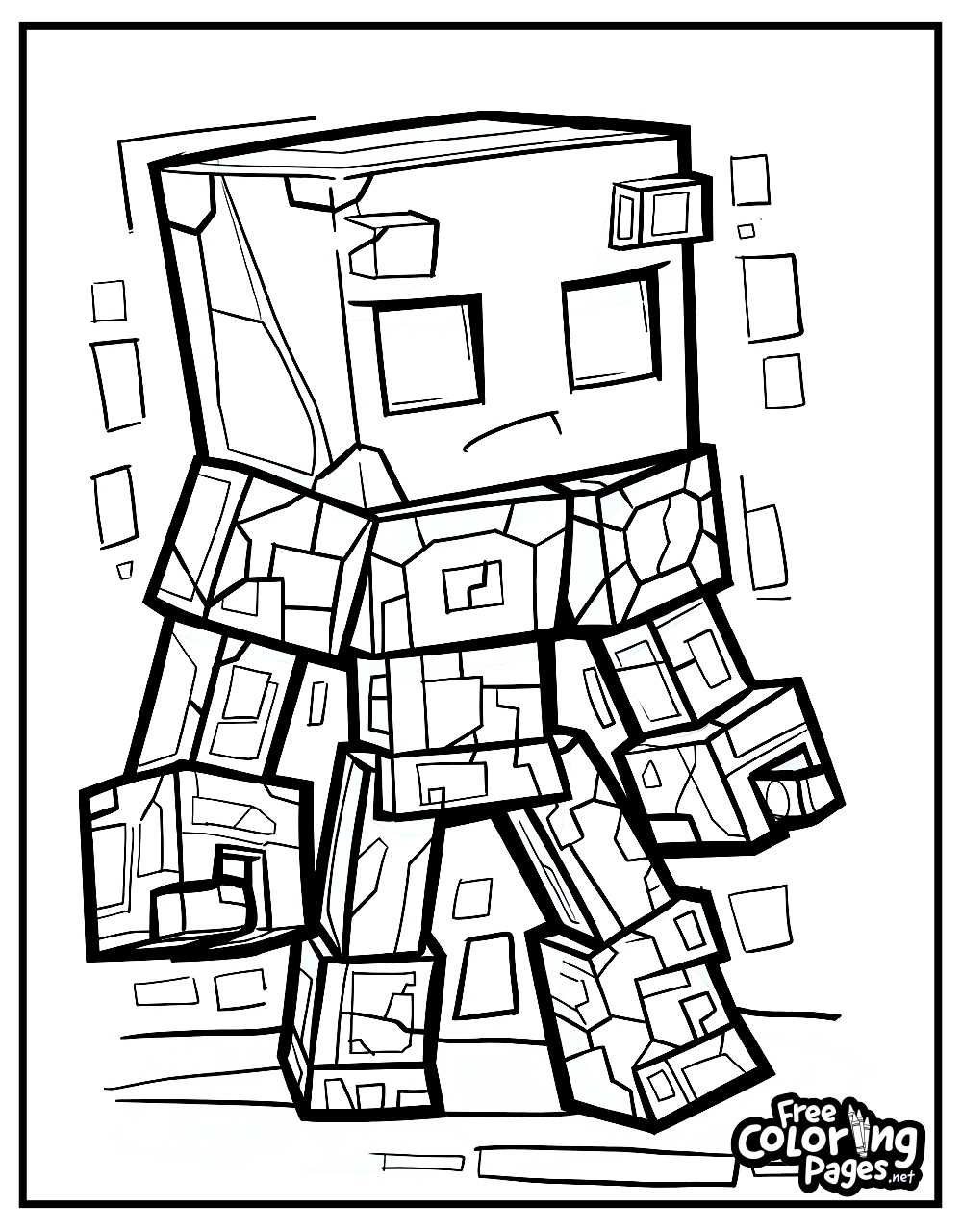 minecraft printable colouring pages
