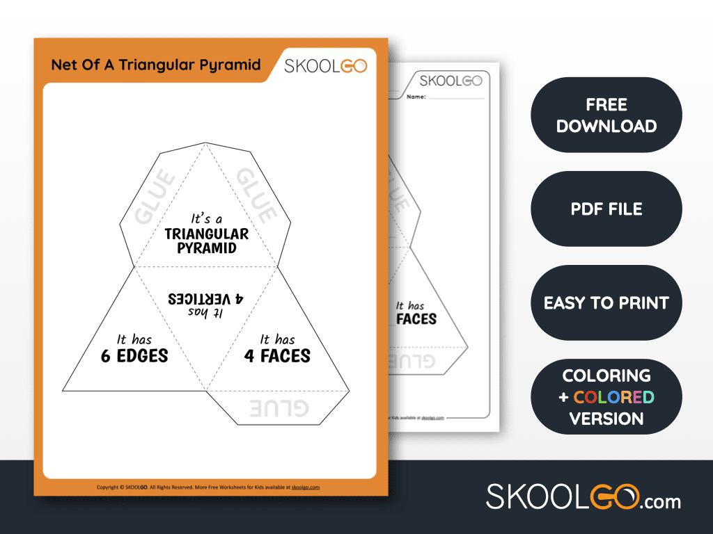 Net Of A Triangular Pyramid Free Worksheet SKOOLGO Net Of A Triangular Pyramid Free Worksheet SKOOLGO
