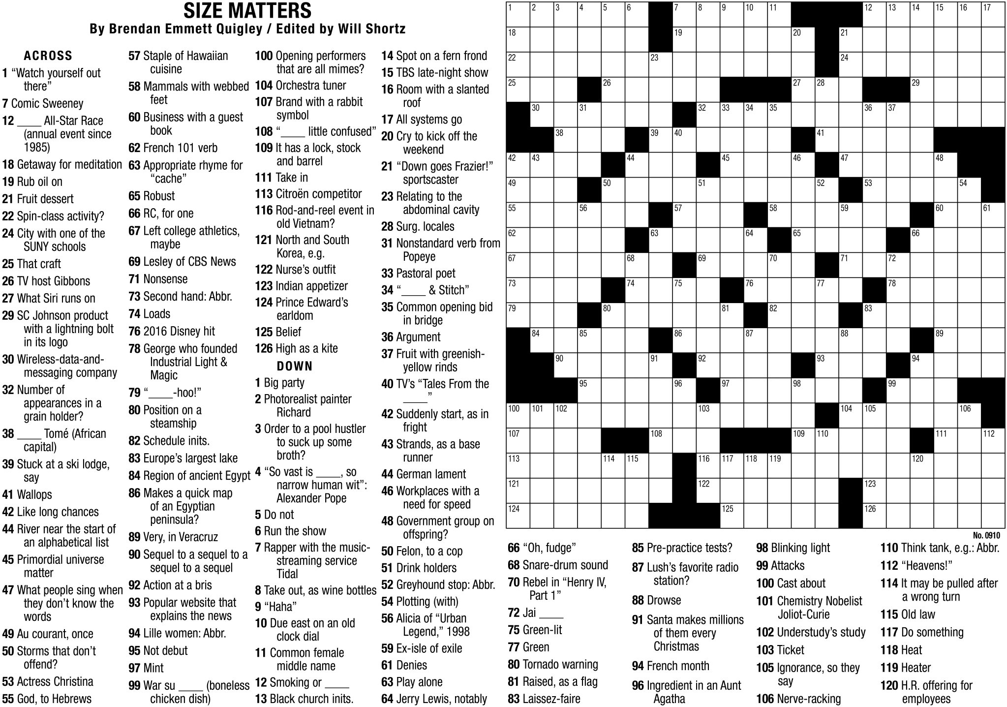Printable Sunday Crossword Puzzles