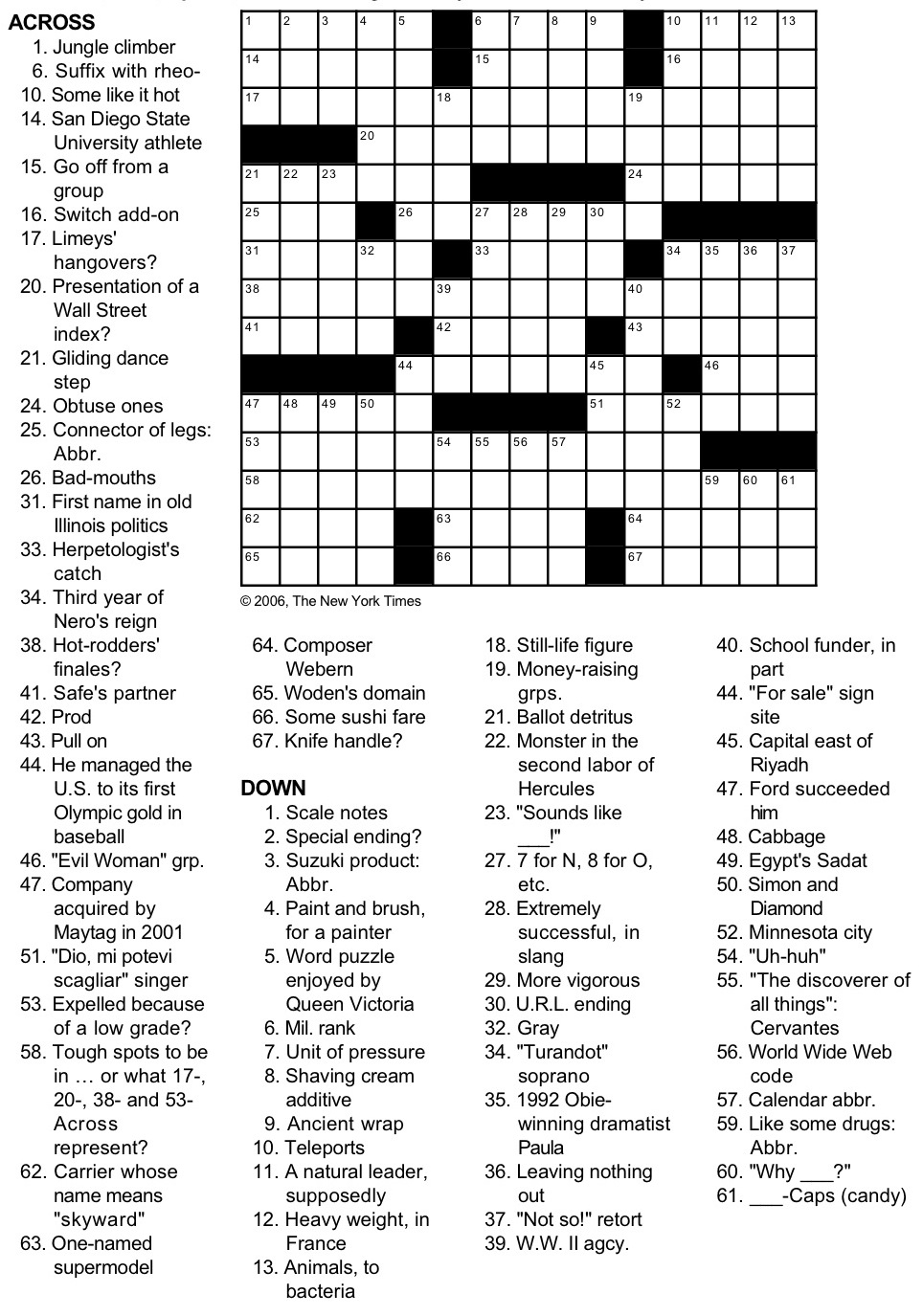 Crossword Puzzles Pdf Printable