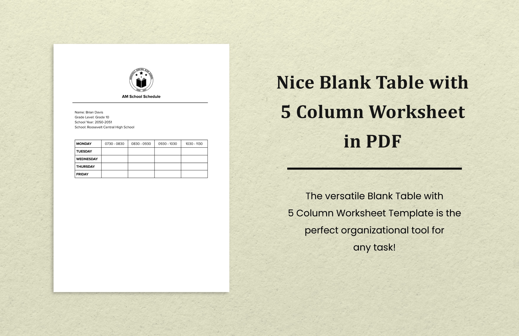 blank 5 column template blank 5 column template