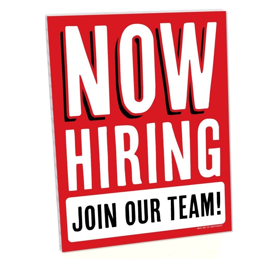 Now Hiring Sign Business Decorations Printed On Sturdy Plastic Material 10 5 X 13 75 Inches Sign With Stand 1 Piece Etsy