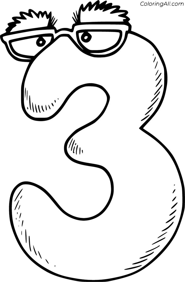 Number 3 Coloring Pages