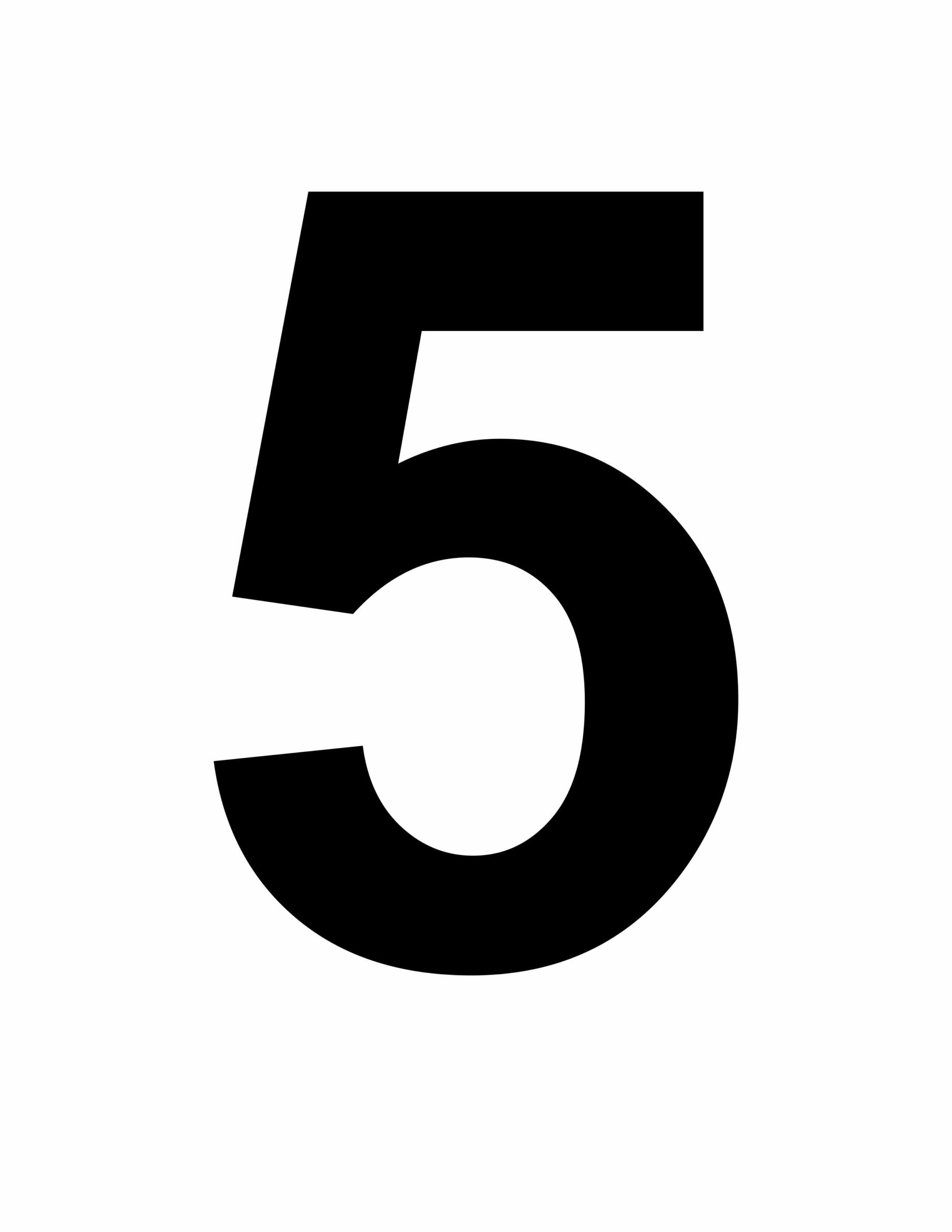 Number 5 Sign