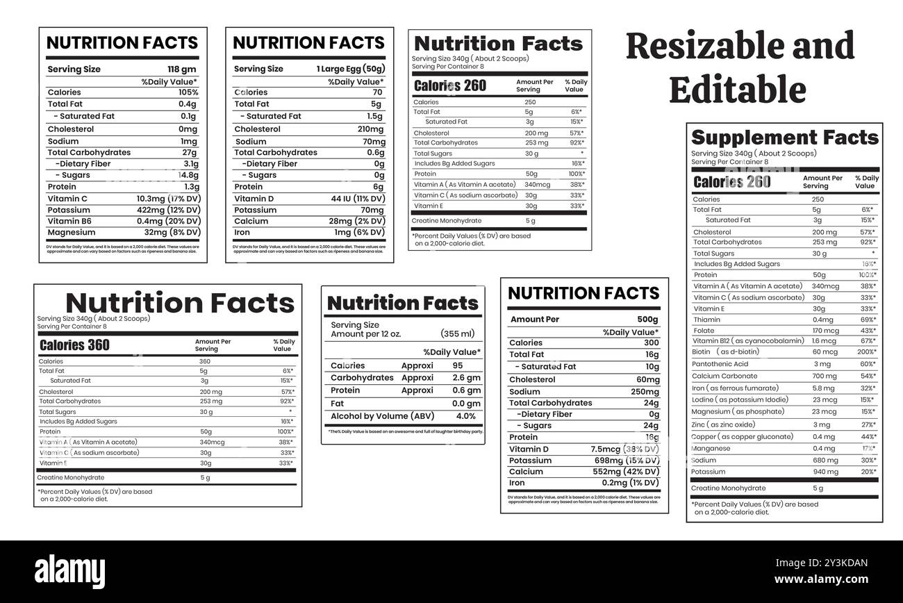 Supplement Facts Template